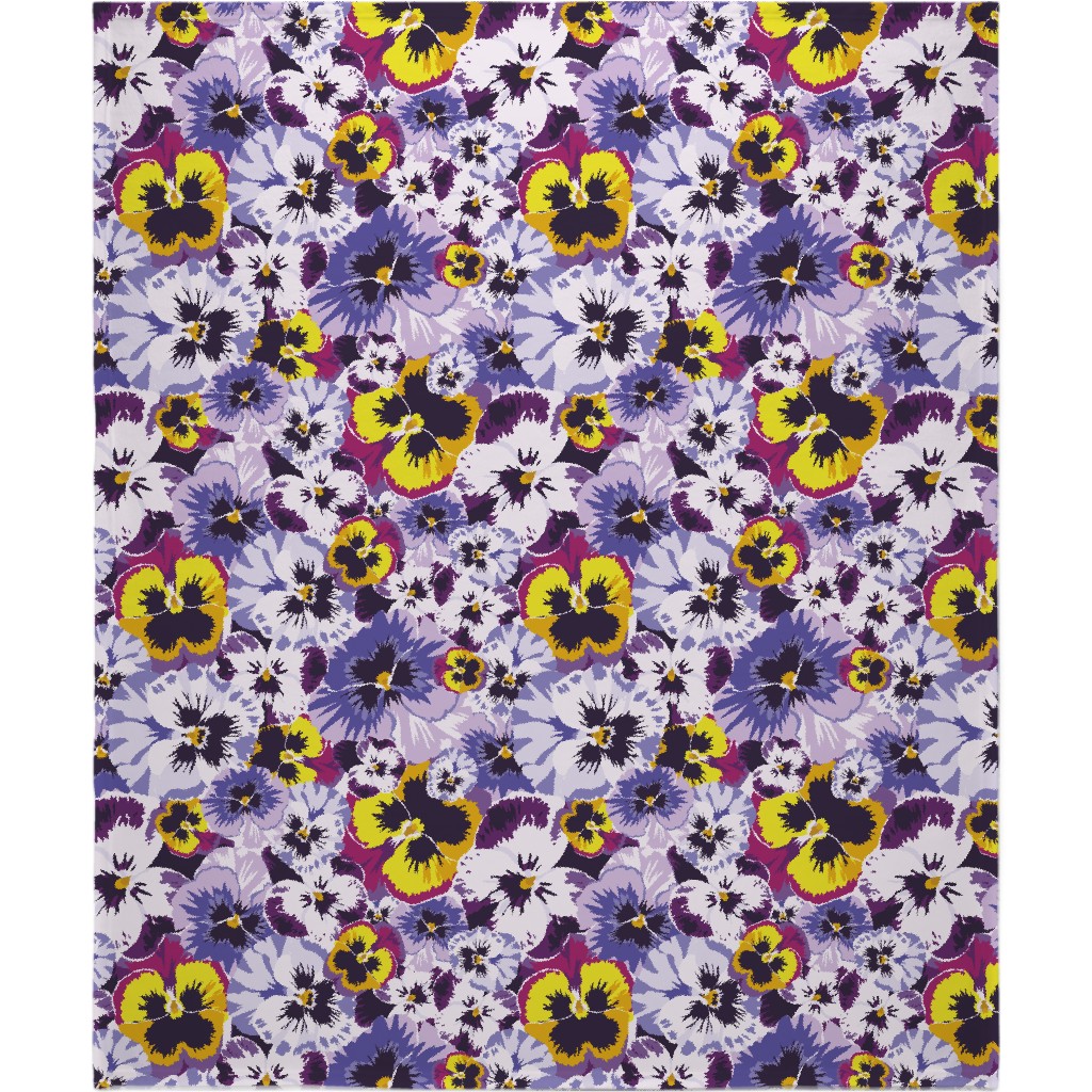 Pansy By Numbers - Purple Blanket, Plush Fleece, 50x60, Purple