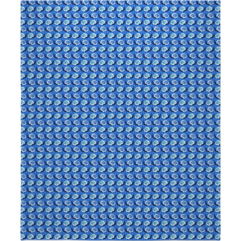 Snails Blanket, Plush Fleece, 50x60, Blue, Ultramarine