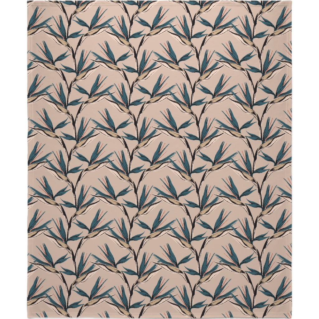 Bird of Paradise Blanket, Plush Fleece, 50x60, Pink, Pearl