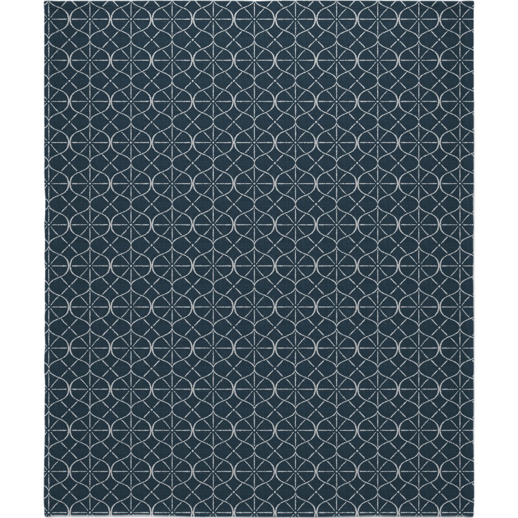 Ovalesque - Blue Blanket, Plush Fleece, 50x60, Blue