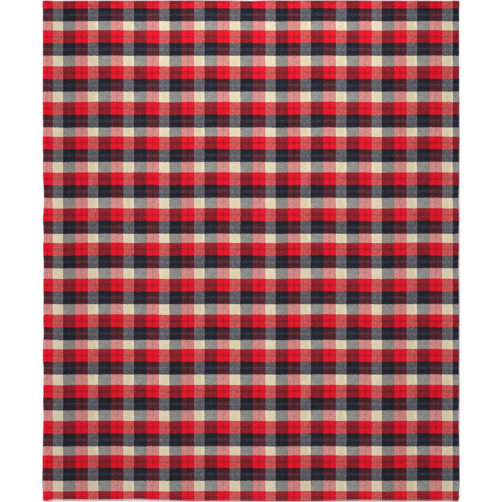 Lumberjack Flannel Buffalo Plaid - Red Blanket, Plush Fleece, 50x60, Red