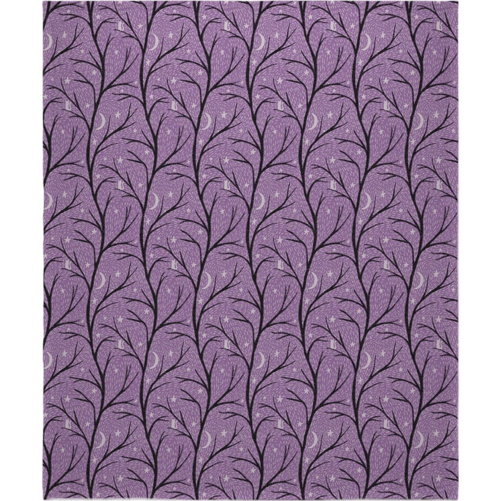 Spooky Night - Purple Blanket, Sherpa, 50x60, Purple