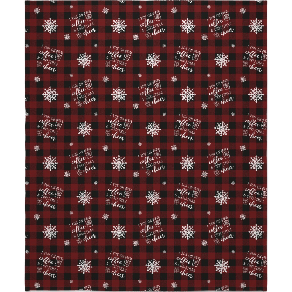 Coffee and Christmas Cheer Blanket, Sherpa, 50x60, Red