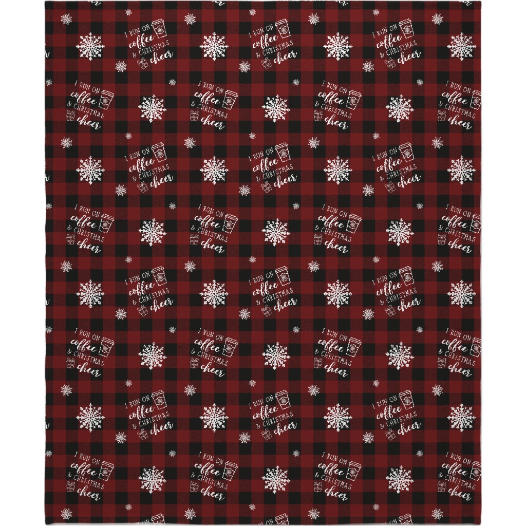 Coffee and Christmas Cheer Blanket, Sherpa, 50x60, Red, Red