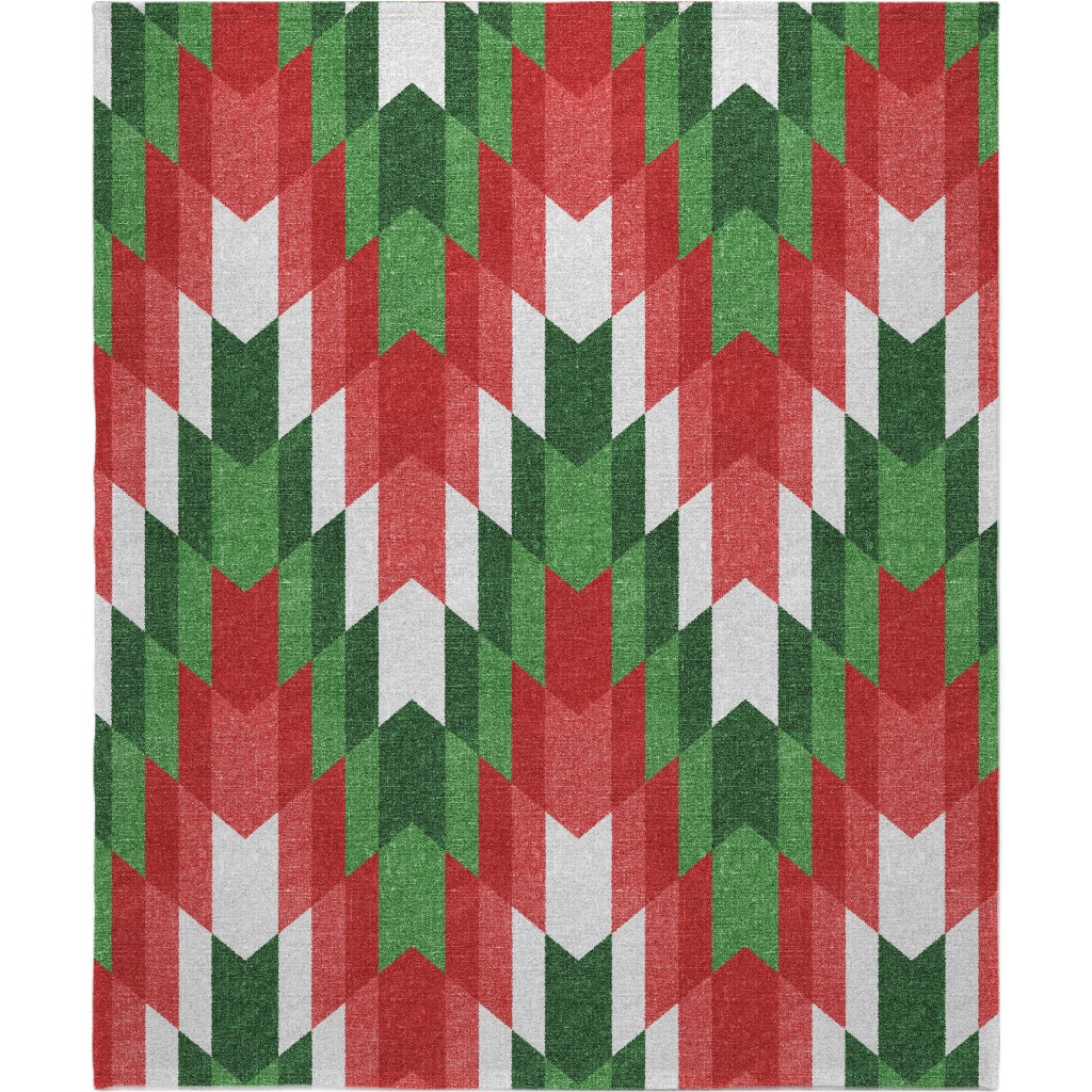 Christmas Cheer - Red, White and Green Blanket, Sherpa, 50x60, Multicolor