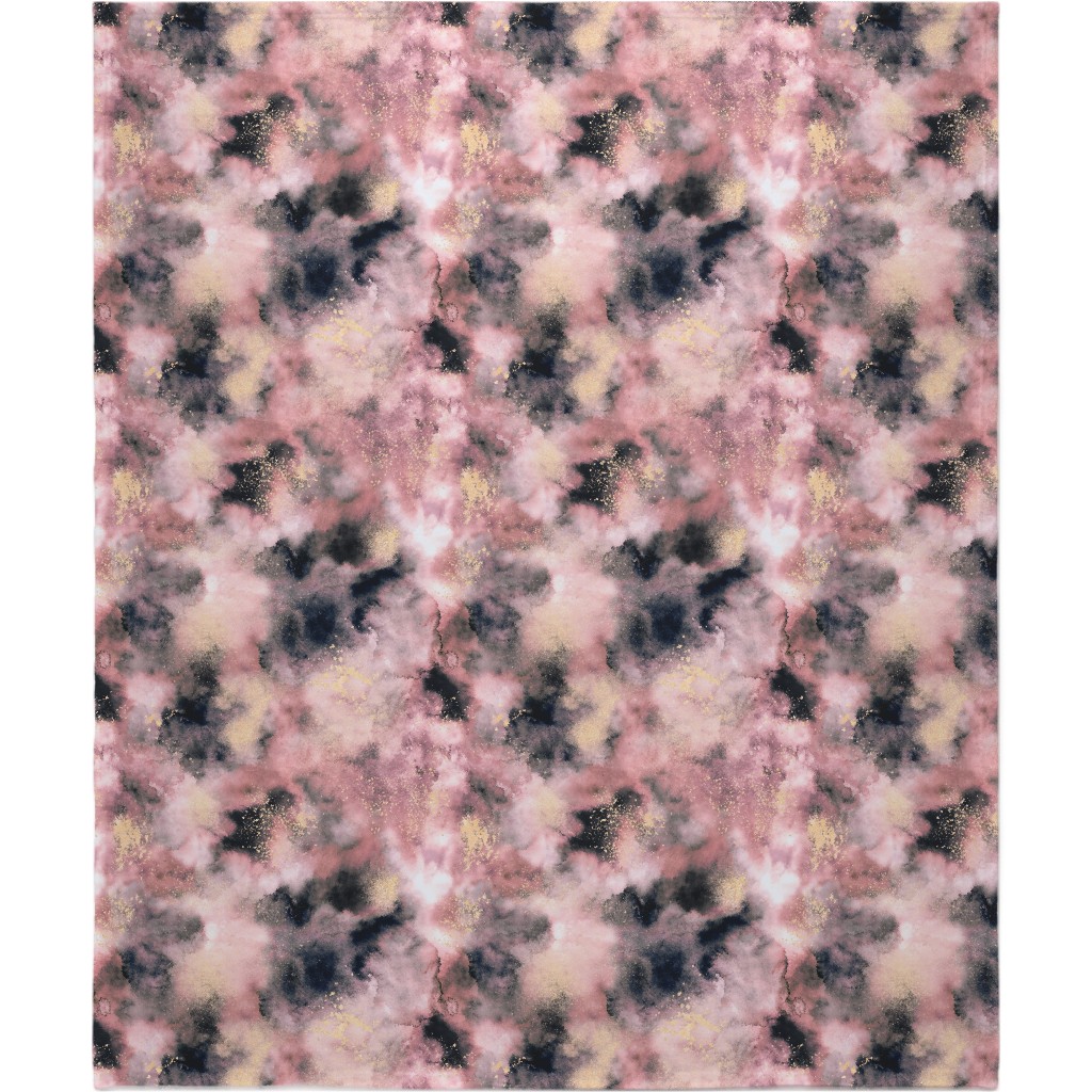 Watercolor Marble - Pink Blanket, Sherpa, 50x60, Pink