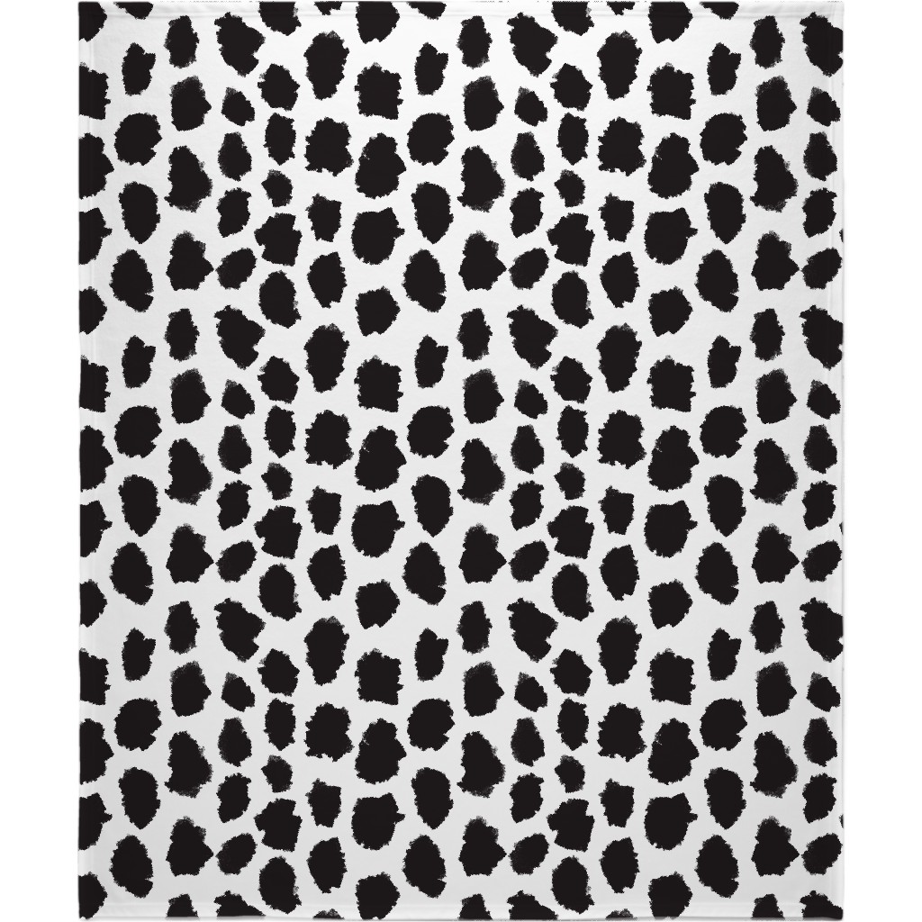 Juno - Black & White Blanket, Sherpa, 50x60, Black, Black