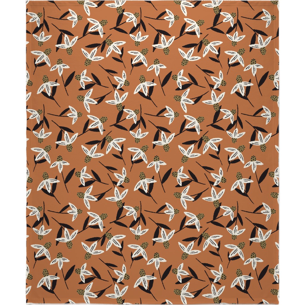 Daisy - on Orange Blanket, Sherpa, 50x60, Orange