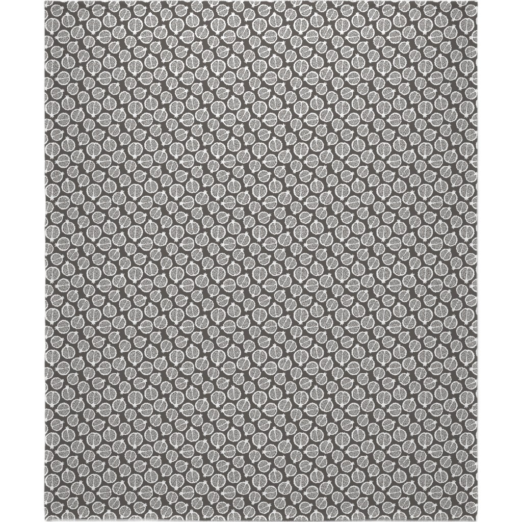 Pomegranate - Black & White Blanket, Sherpa, 50x60, Gray