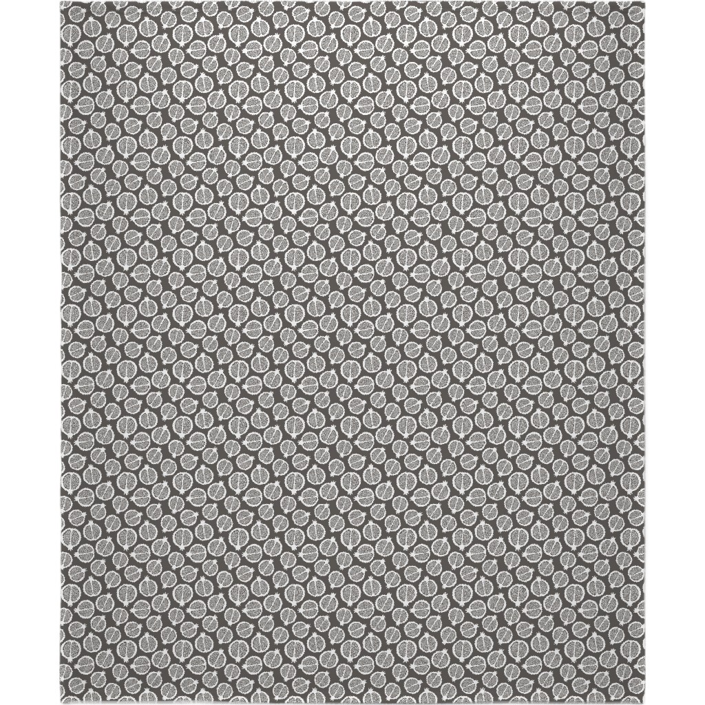 Pomegranate - Black & White Blanket, Sherpa, 50x60, Gray