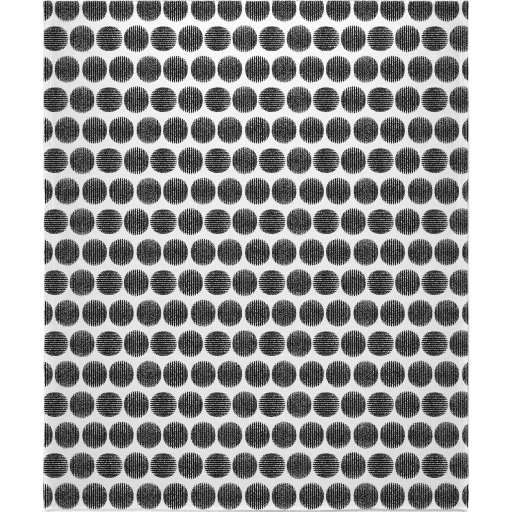 Tossed Spheres - Black and White Blanket, Sherpa, 50x60, Black, Black