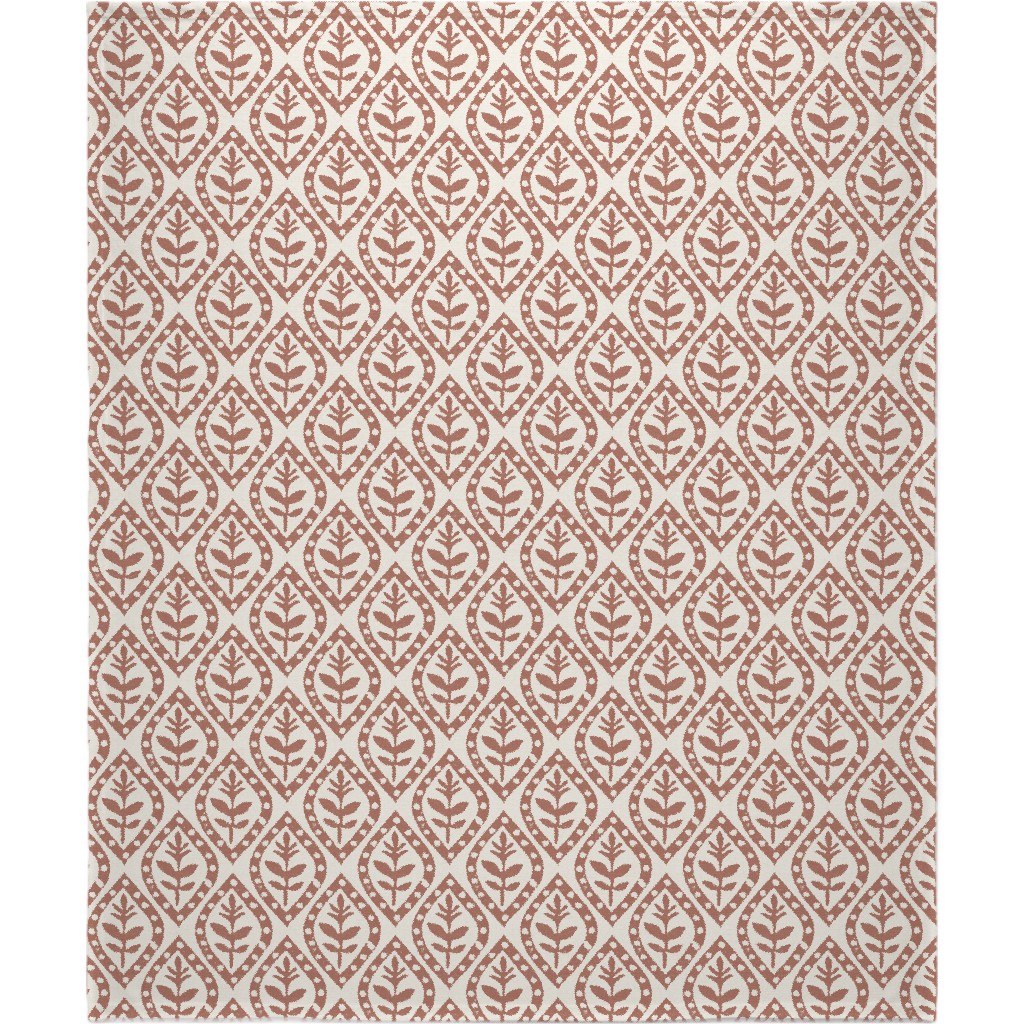 Molly's Print - Terracotta Blanket, Sherpa, 50x60, Brown