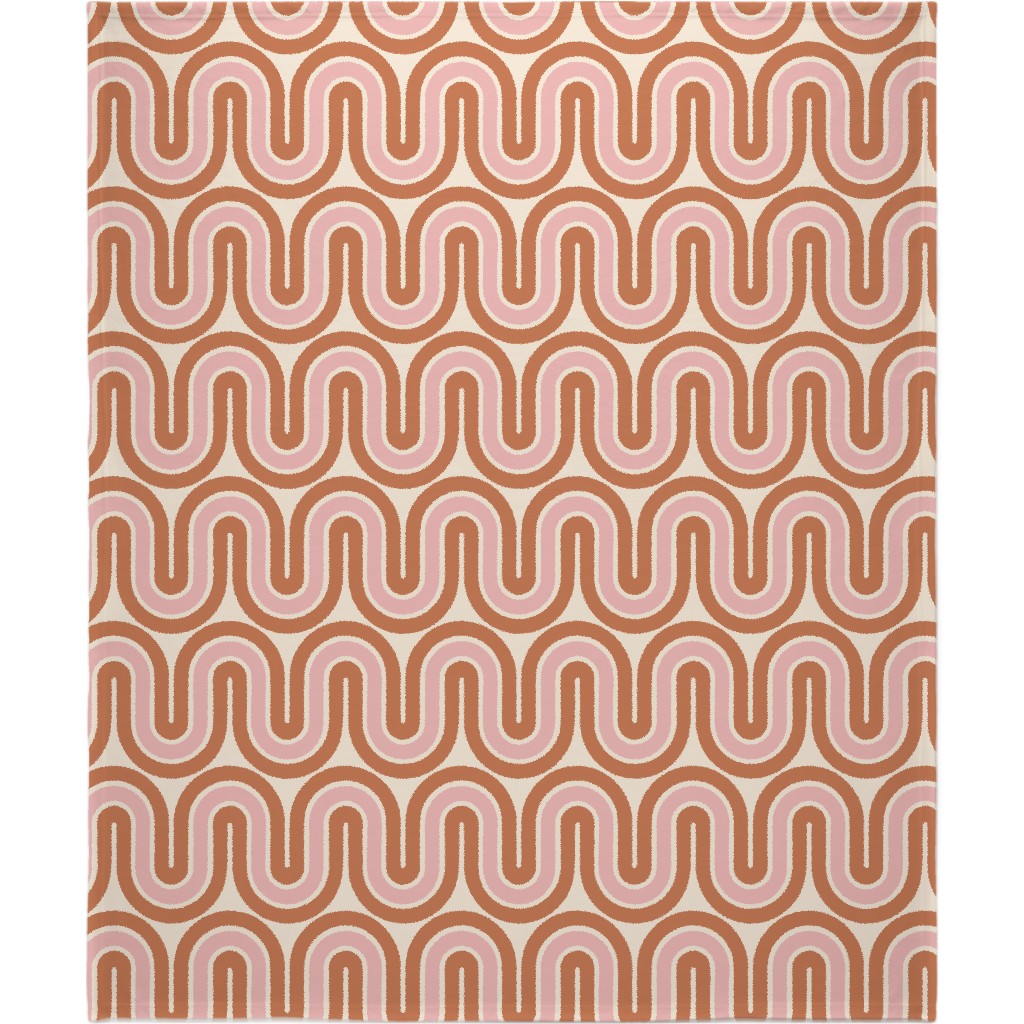 Retro Mod Blanket, Sherpa, 50x60, Pink, Bright Pink