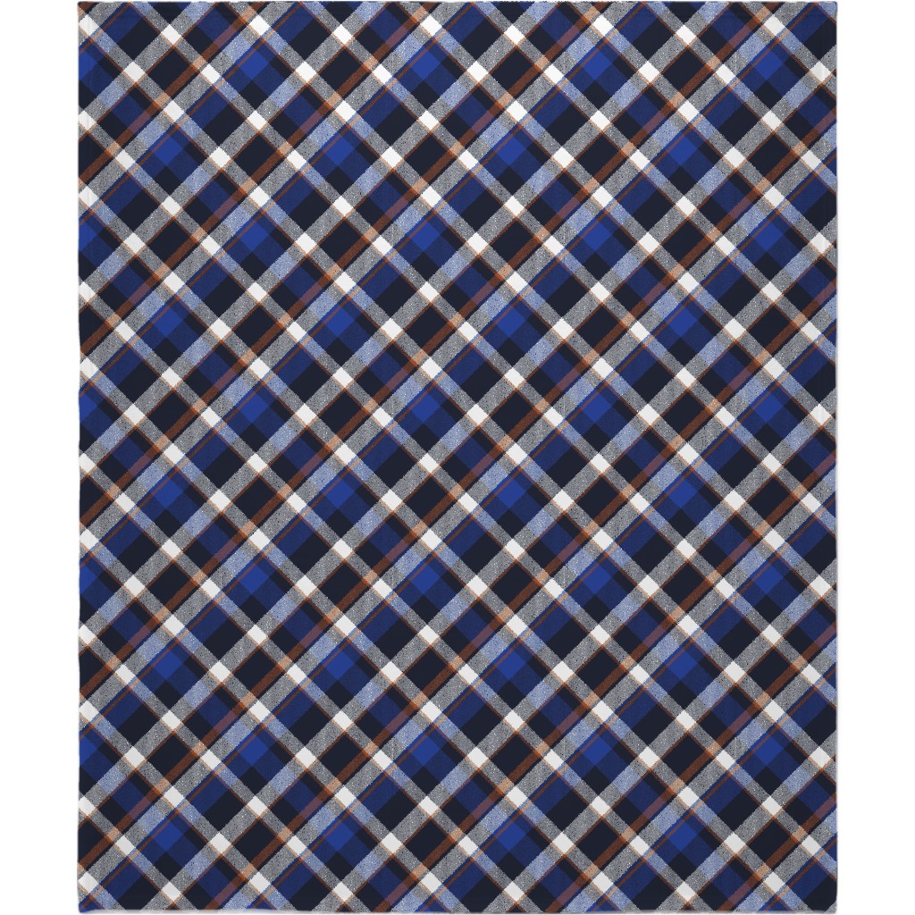 Cora's Plaid - Blue Blanket, Sherpa, 50x60, Blue, True Blue
