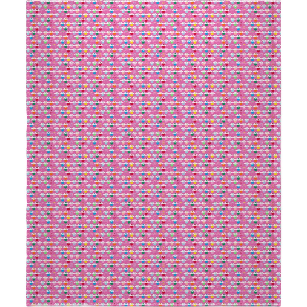 Paint Pots Blanket, Sherpa, 50x60, Pink, Heather