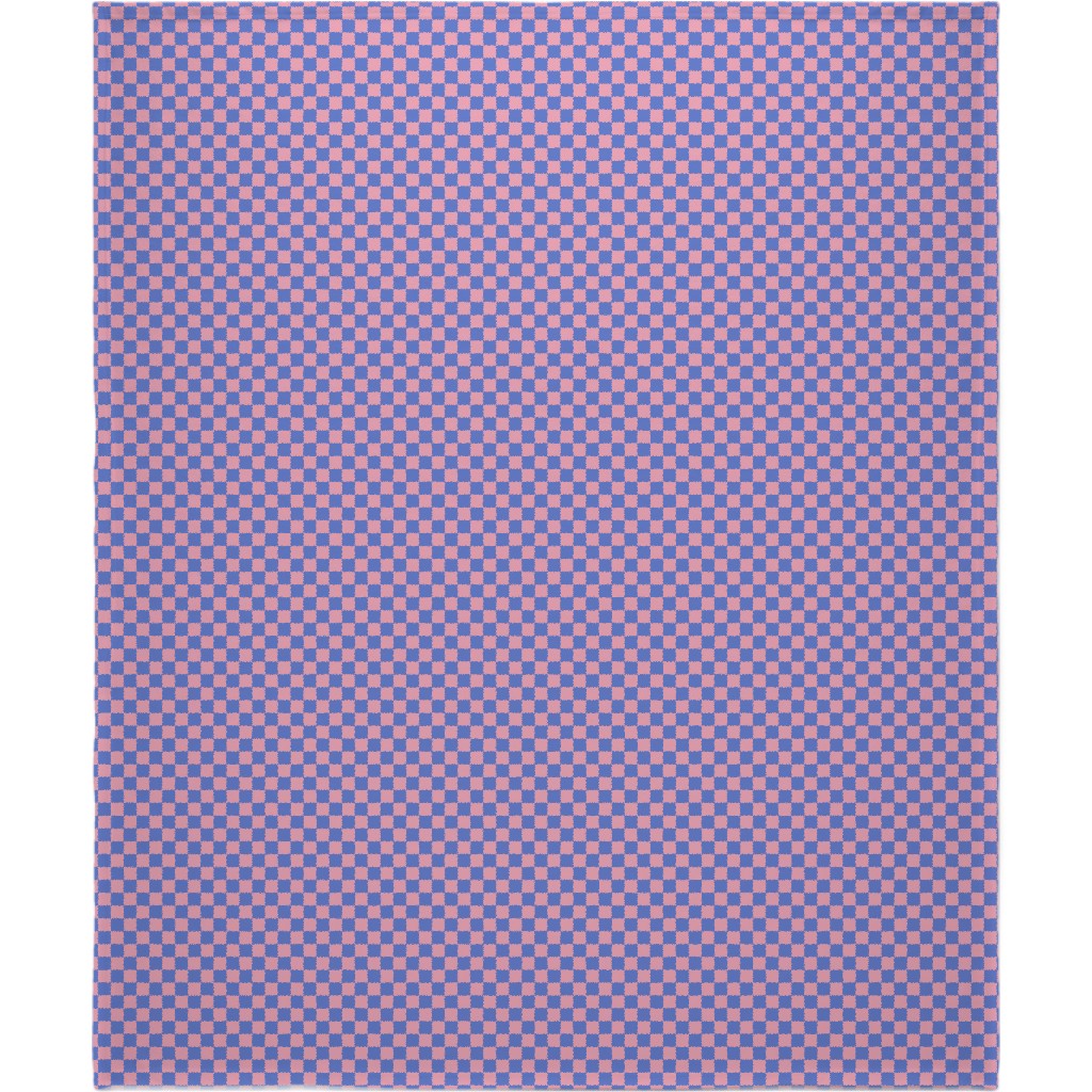 Fun Checkers - Pink and Purple Blanket, Sherpa, 50x60, Pink, Bright Pink