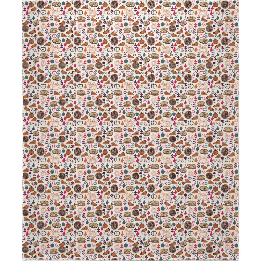 Thanksgiving Apple and Pumpkin Pies Blanket, Sherpa, 50x60, Multicolor