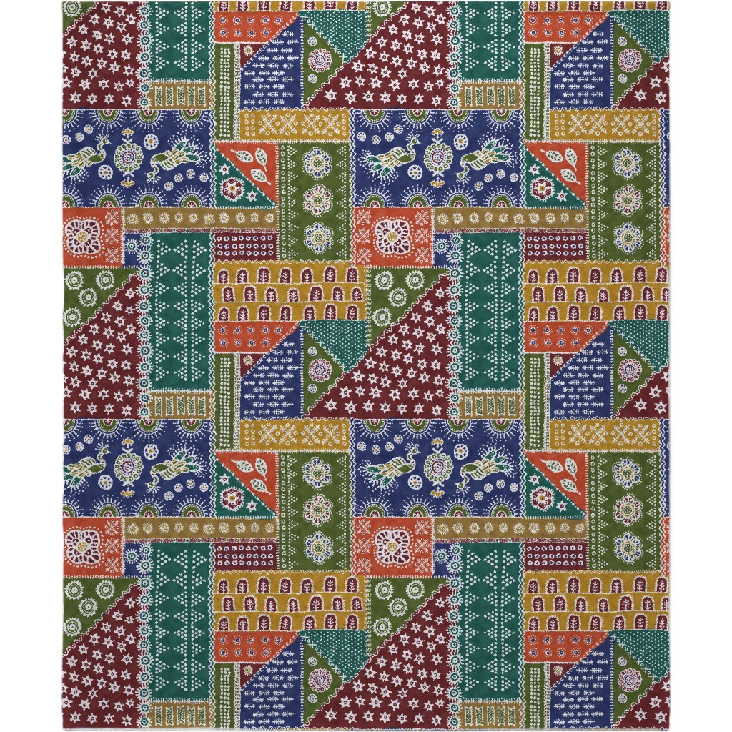 Batik Complete - Warm Blanket, Sherpa, 50x60, Multicolor