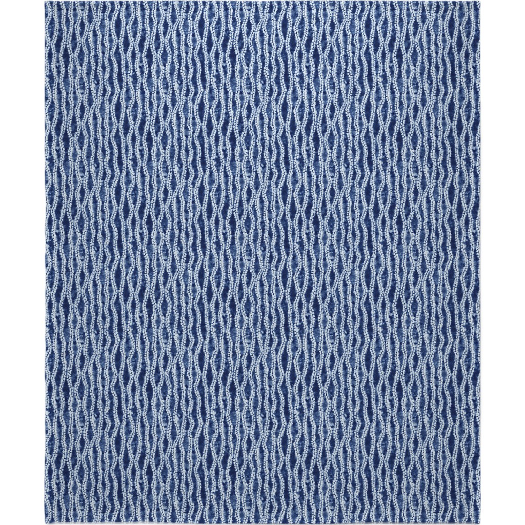 Shibori Ripples - Blue Blanket, Sherpa, 50x60, Blue