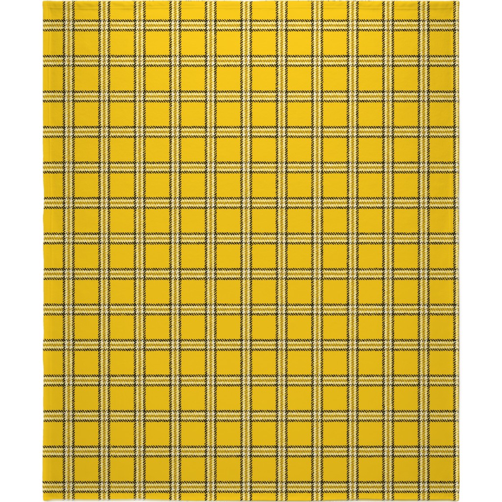 Cher's Plaid Blanket, Sherpa, 50x60, Yellow