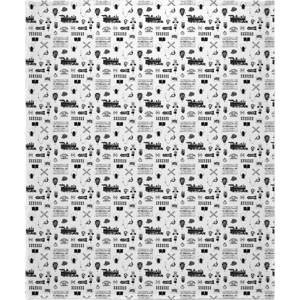 Railroad Blanket, Sherpa, 50x60, White, White