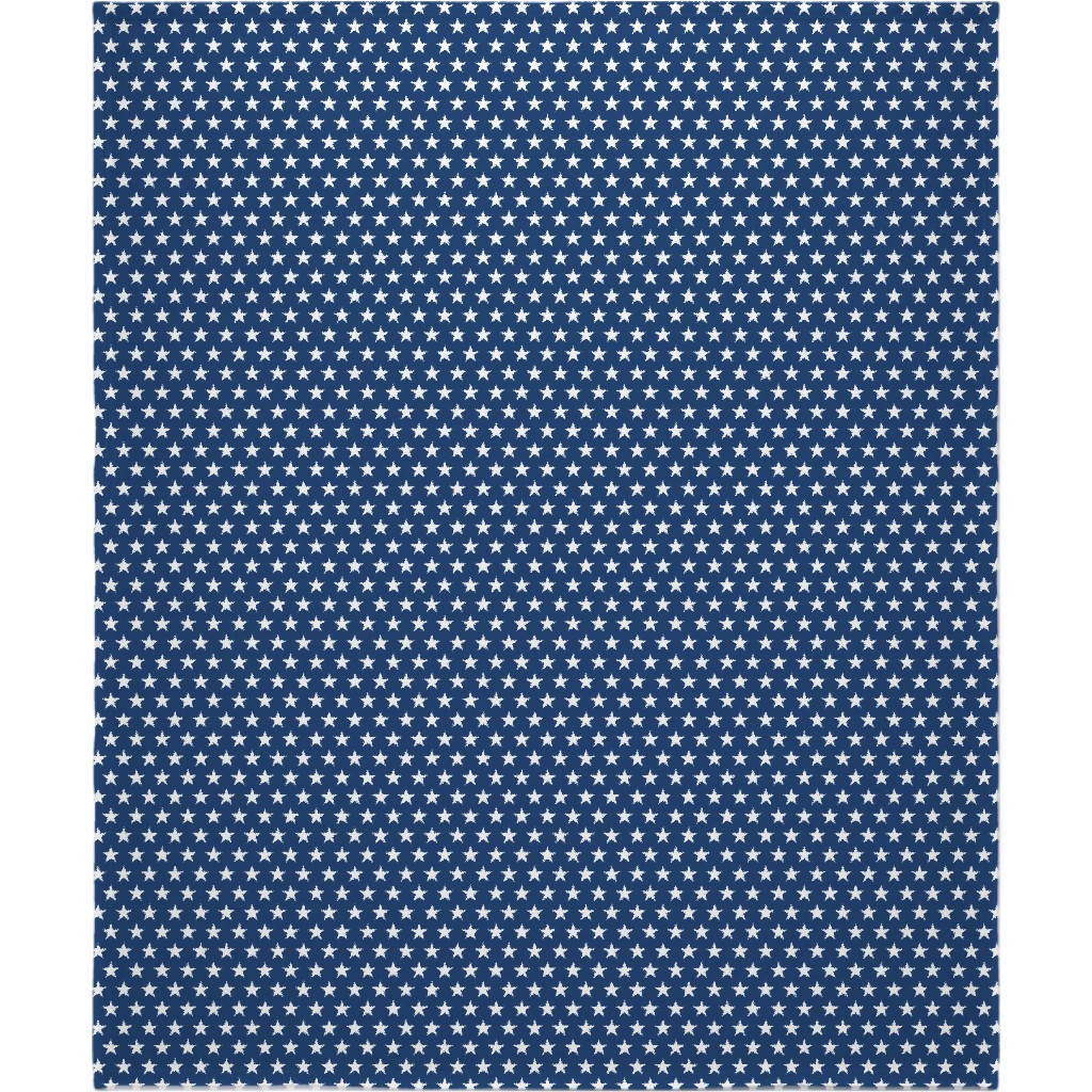 Stars on Blue Blanket, Sherpa, 50x60, Blue, True Blue