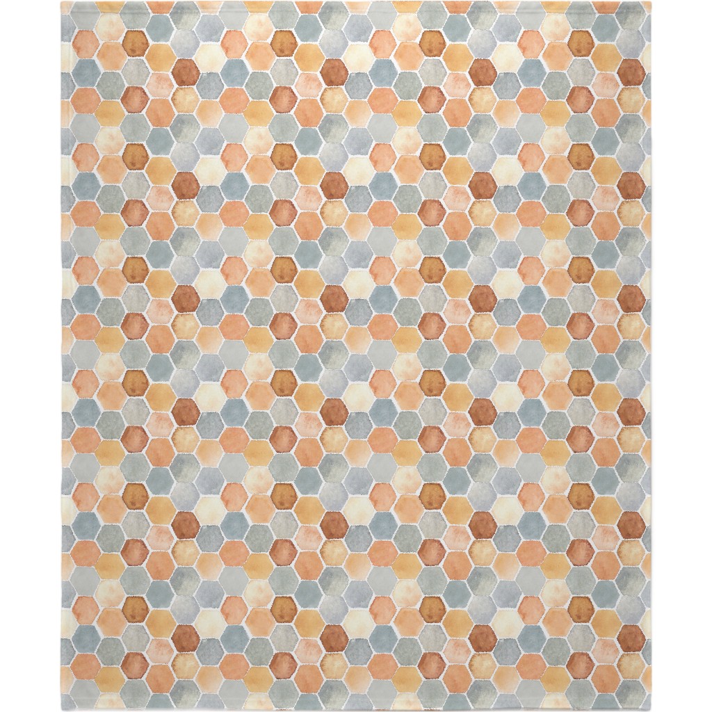 Hexagon - Warm Blanket, Sherpa, 50x60, Multicolor