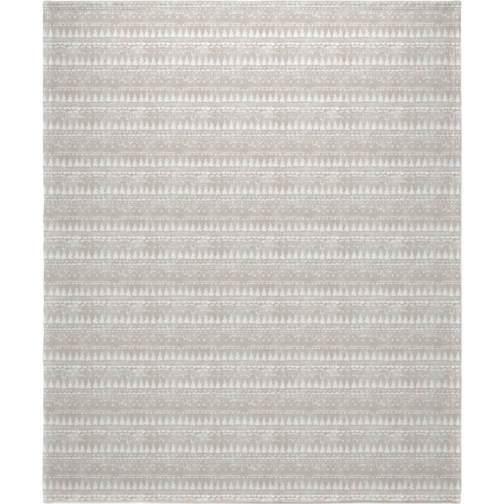 Vintage Christmas Stripe Blanket, Sherpa, 50x60, Gray, Pebble