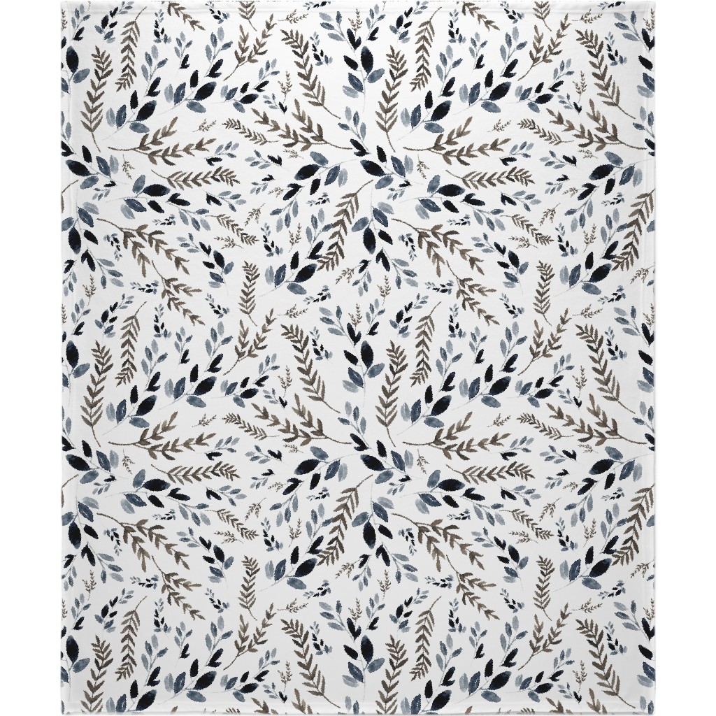 October in the Wild - Foliage Blanket, Sherpa, 50x60, Gray, Gray