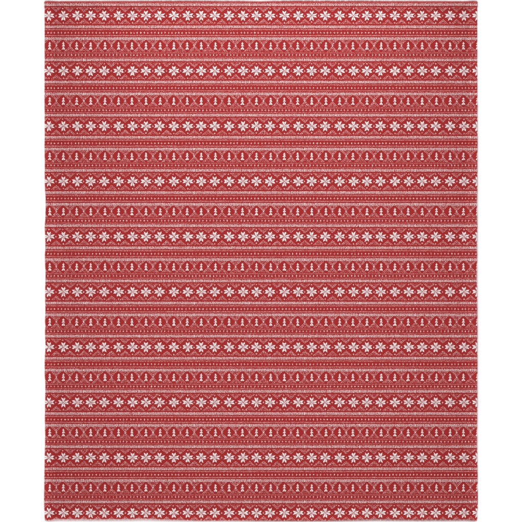Nordic Sweater - Red Blanket, Sherpa, 50x60, Red, Red