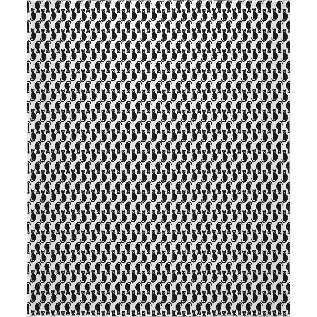Black Cat Blanket, Sherpa, 50x60, Black