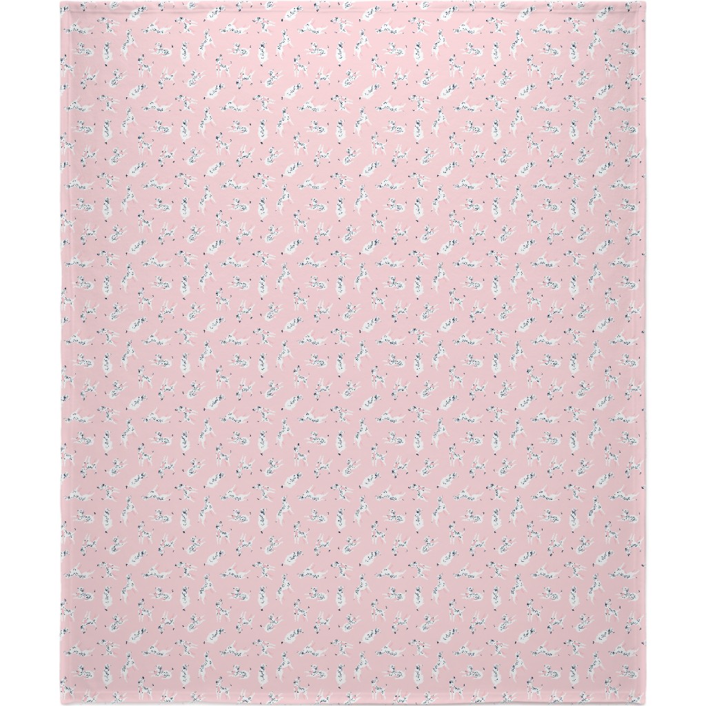 Funny Dalmatian - Pink Blanket, Sherpa, 50x60, Pink