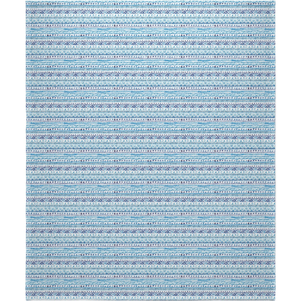 Painted Stripe - Blue Blanket, Sherpa, 50x60, Blue