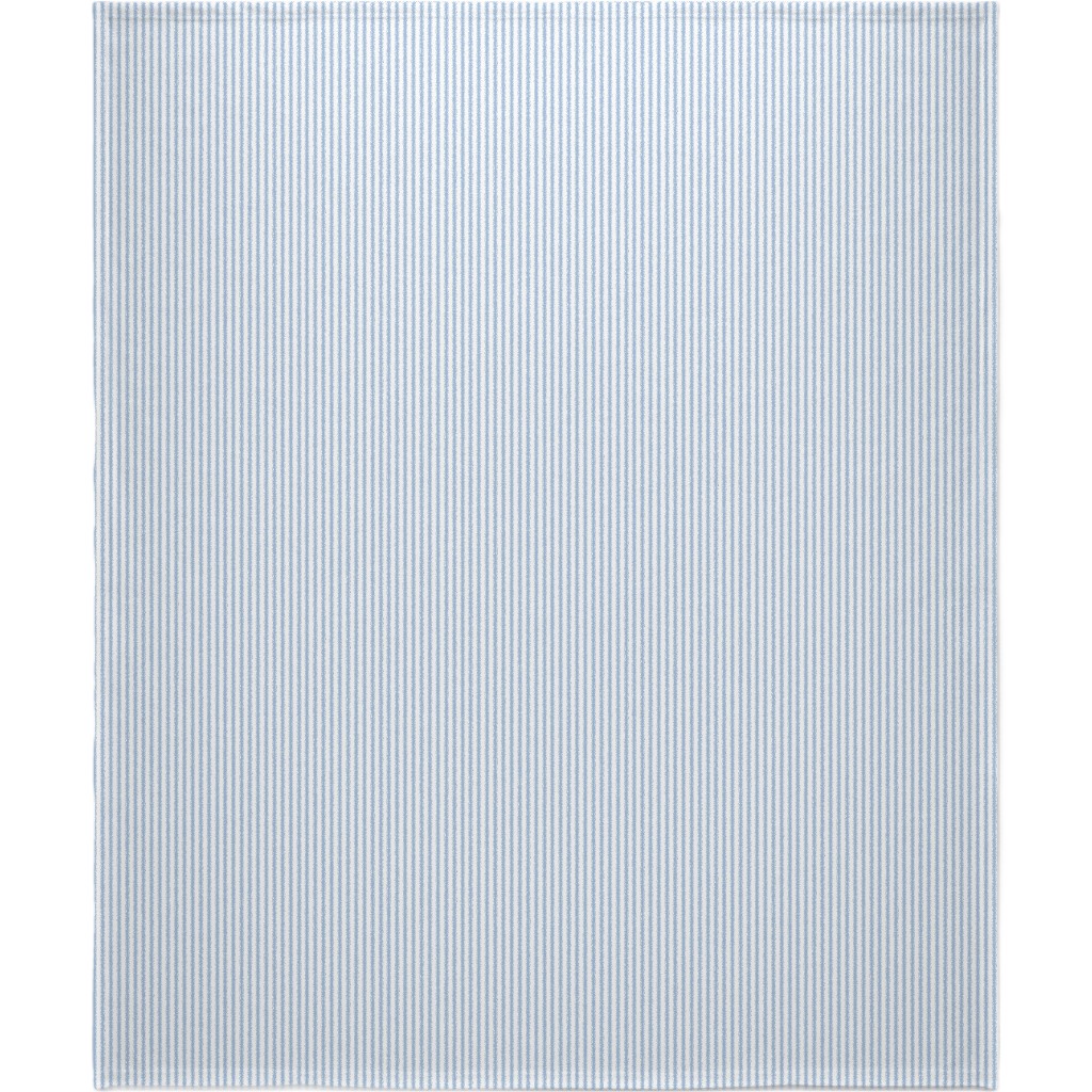 Cedar Lake Cottage Ticking Stripe - Blue Blanket, Sherpa, 50x60, Blue