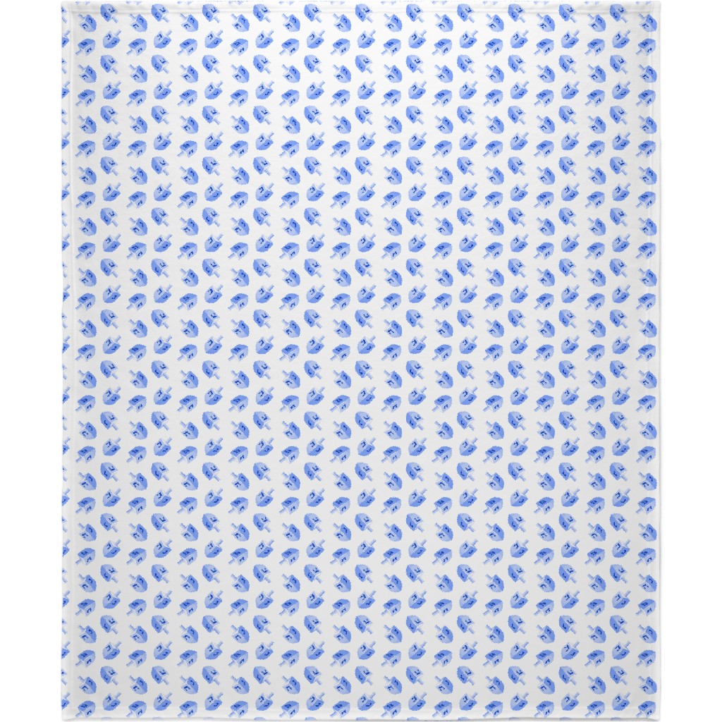 Dreidels Blanket, Sherpa, 50x60, Blue, Blue Bonnet