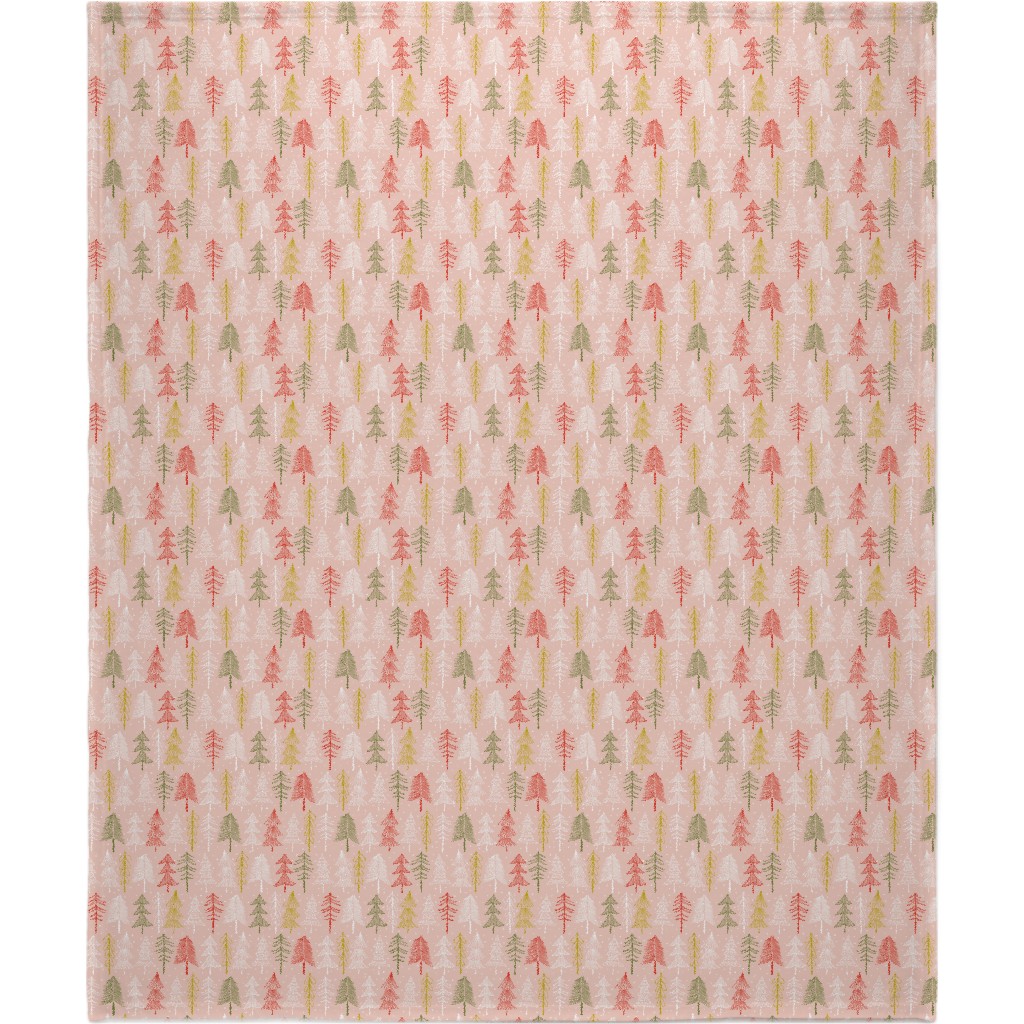 Oh' Christmas Tree Blanket, Sherpa, 50x60, Pink, Sand