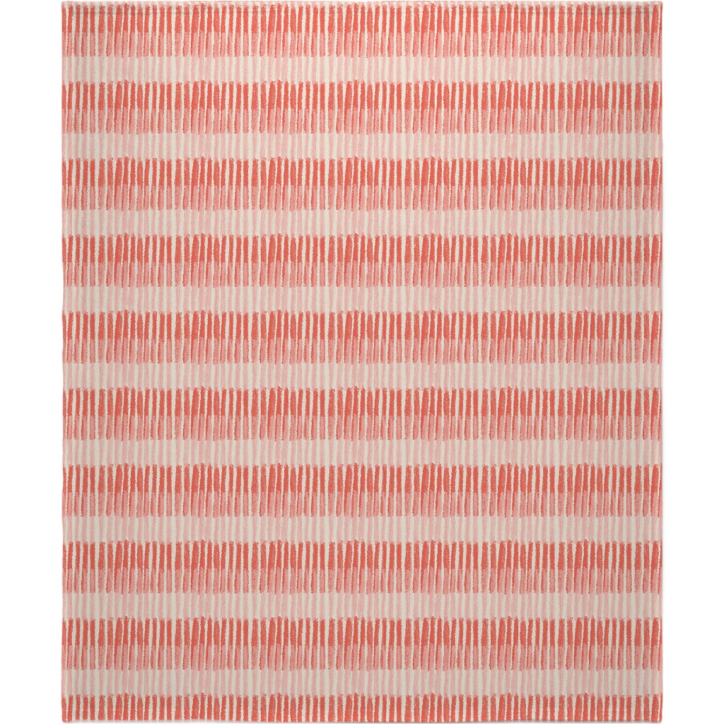 Strips - Coral Blanket, Sherpa, 50x60, Pink, Bright Pink