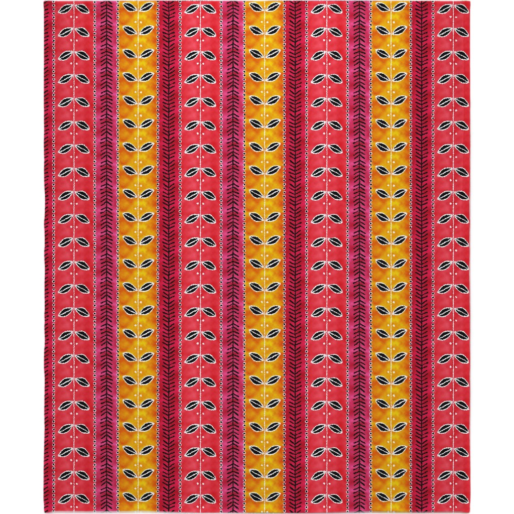 Ribbons Blanket, Sherpa, 50x60, Red, Red