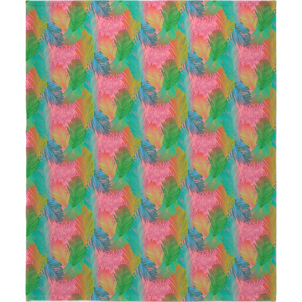 Hello Gorgeous! Blanket, Sherpa, 50x60, Multicolor