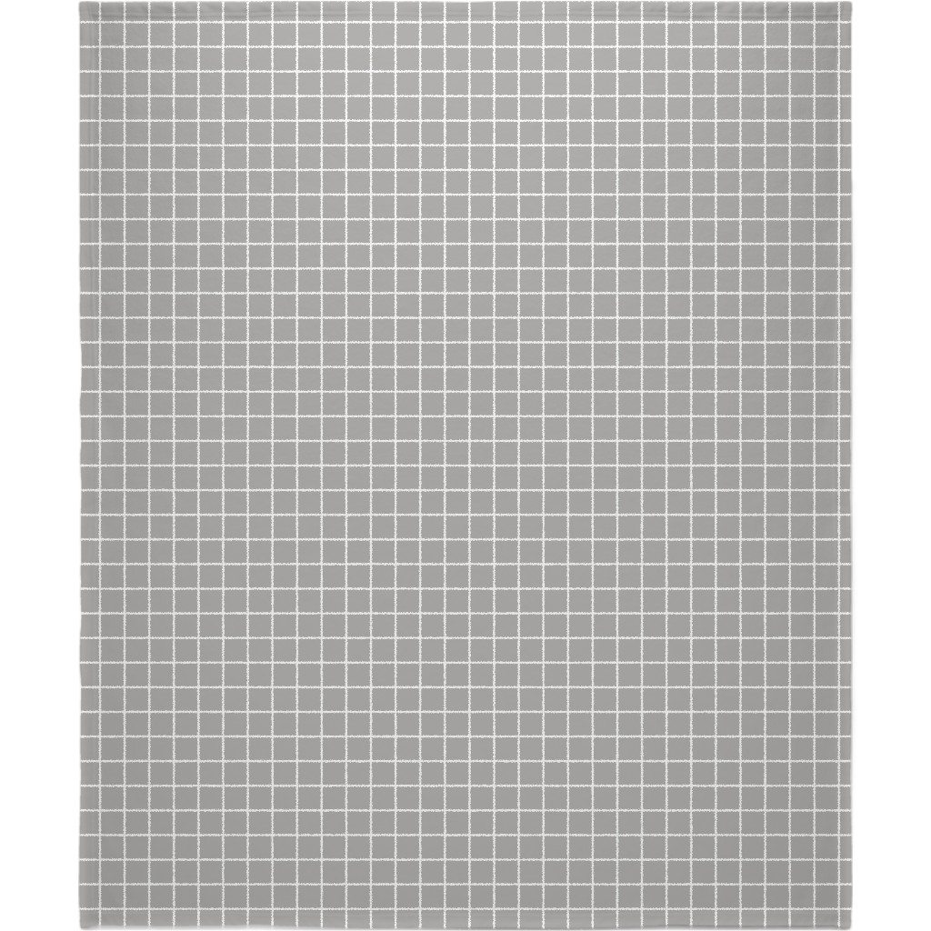 Window Pane Blanket, Sherpa, 50x60, Gray