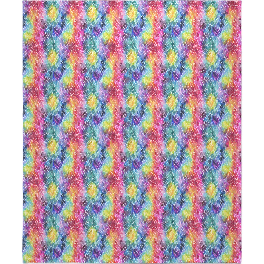 Watercolor Marks - Multi Blanket, Sherpa, 50x60, Multicolor