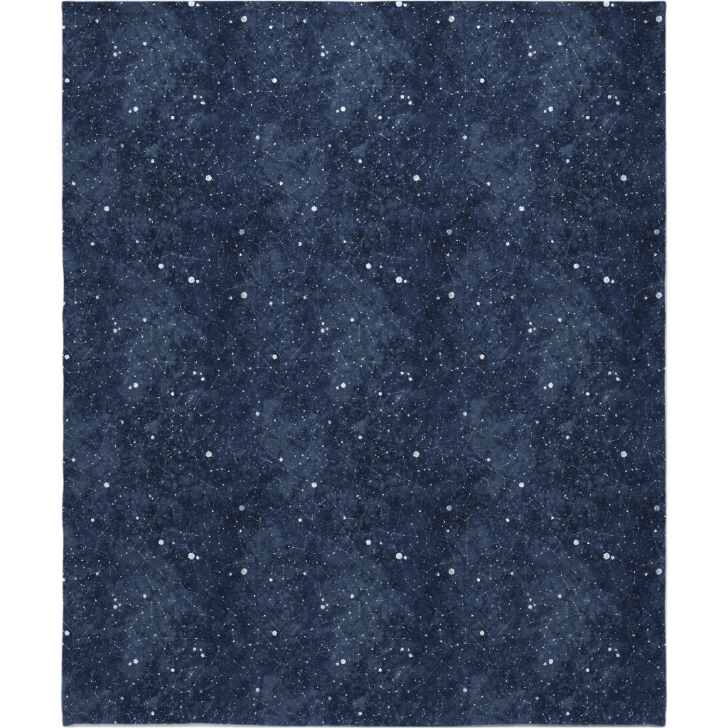 Star Constellations - Blue Blanket, Sherpa, 50x60, Blue