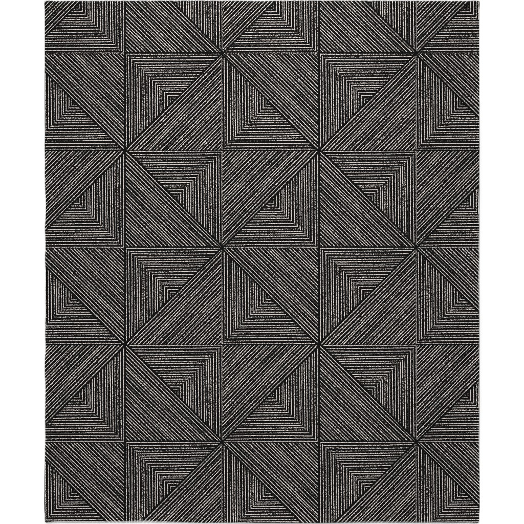 Angles and Lines Blanket, Sherpa, 50x60, Gray, Gray