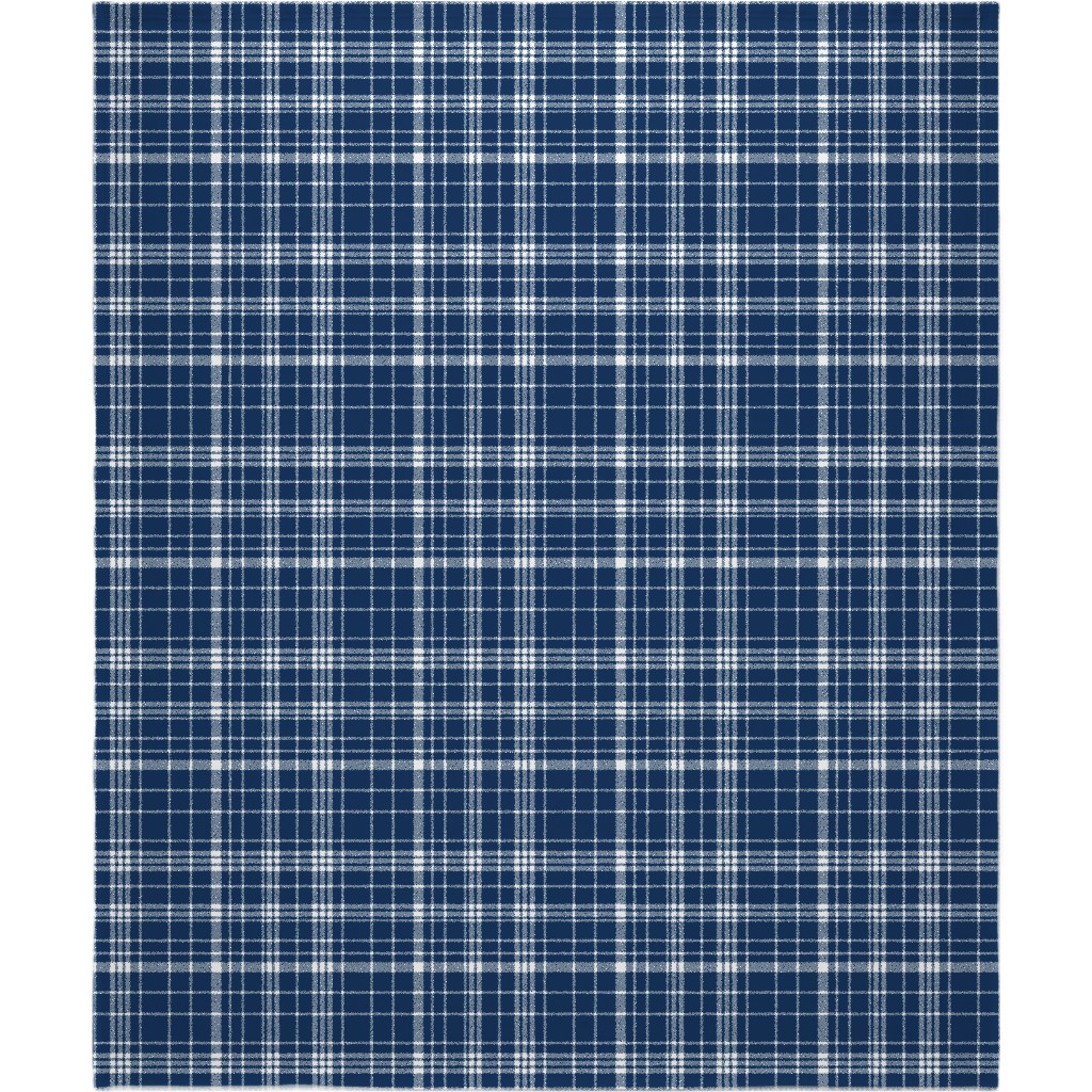 Tartan Check Blanket, Sherpa, 50x60, Blue