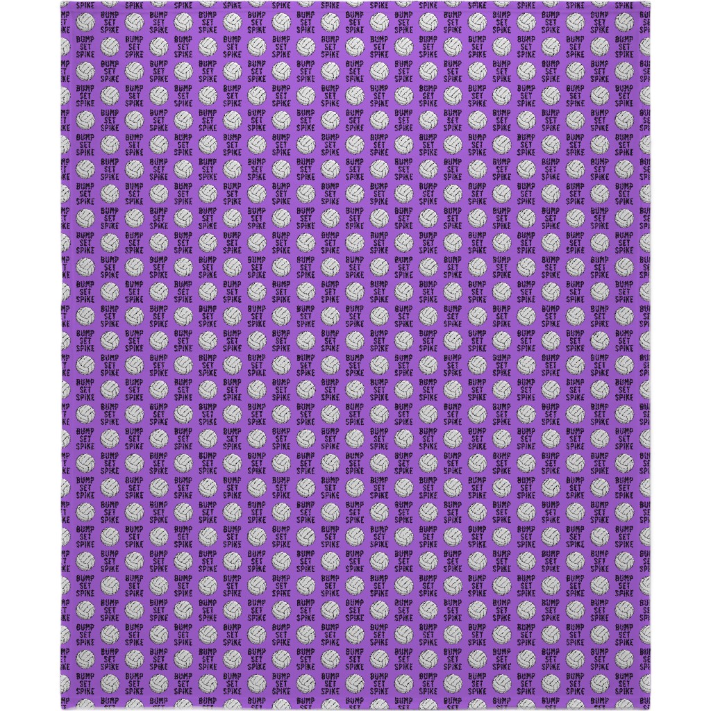 Bump Set Spike Volleyball Blanket, Sherpa, 50x60, Purple