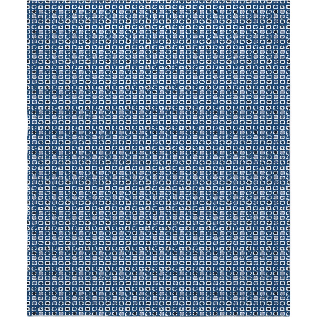 Little White Rectangles - Classic Blue Blanket, Sherpa, 50x60, Blue, True Blue