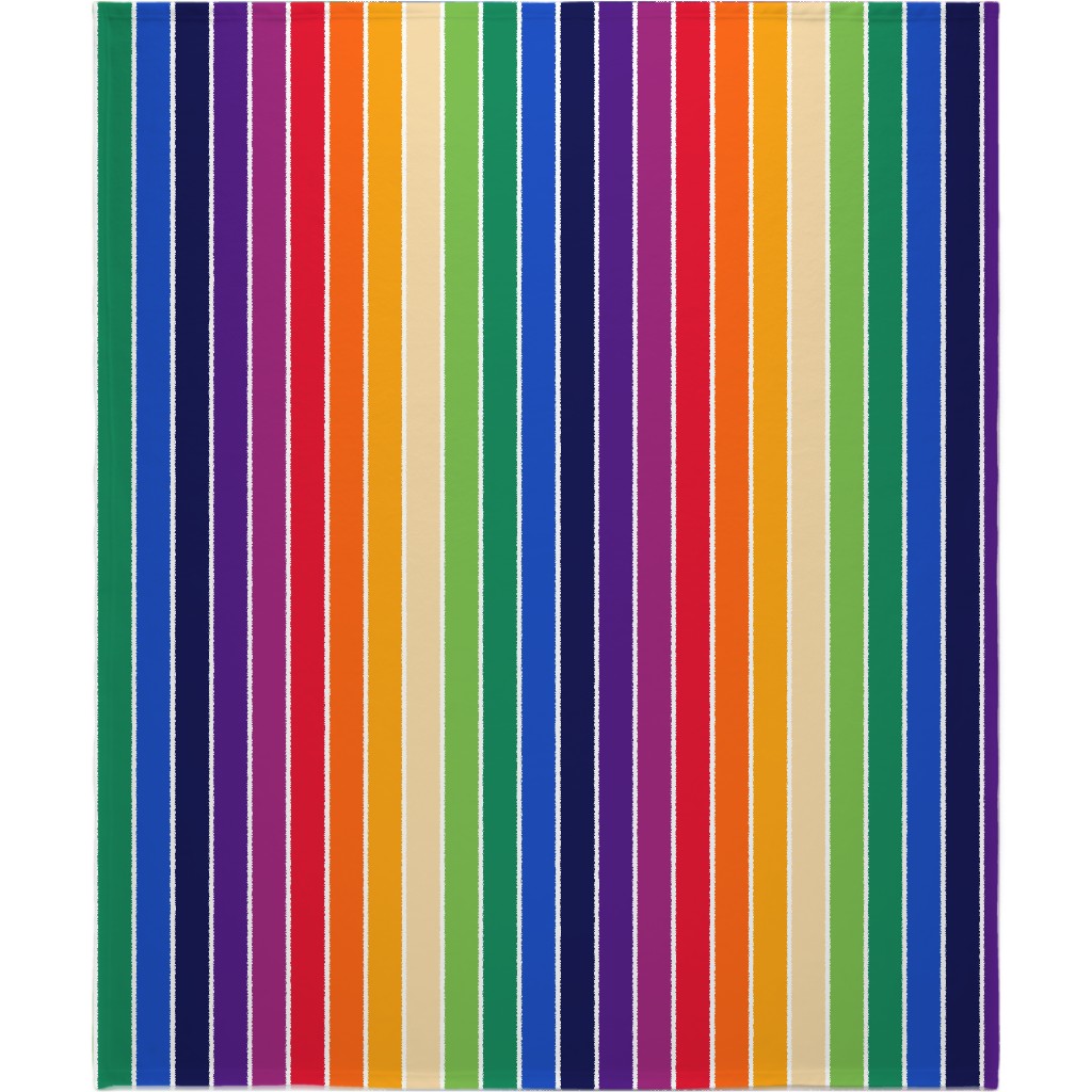 70s Stripe - Multi Blanket, Sherpa, 50x60, Multicolor