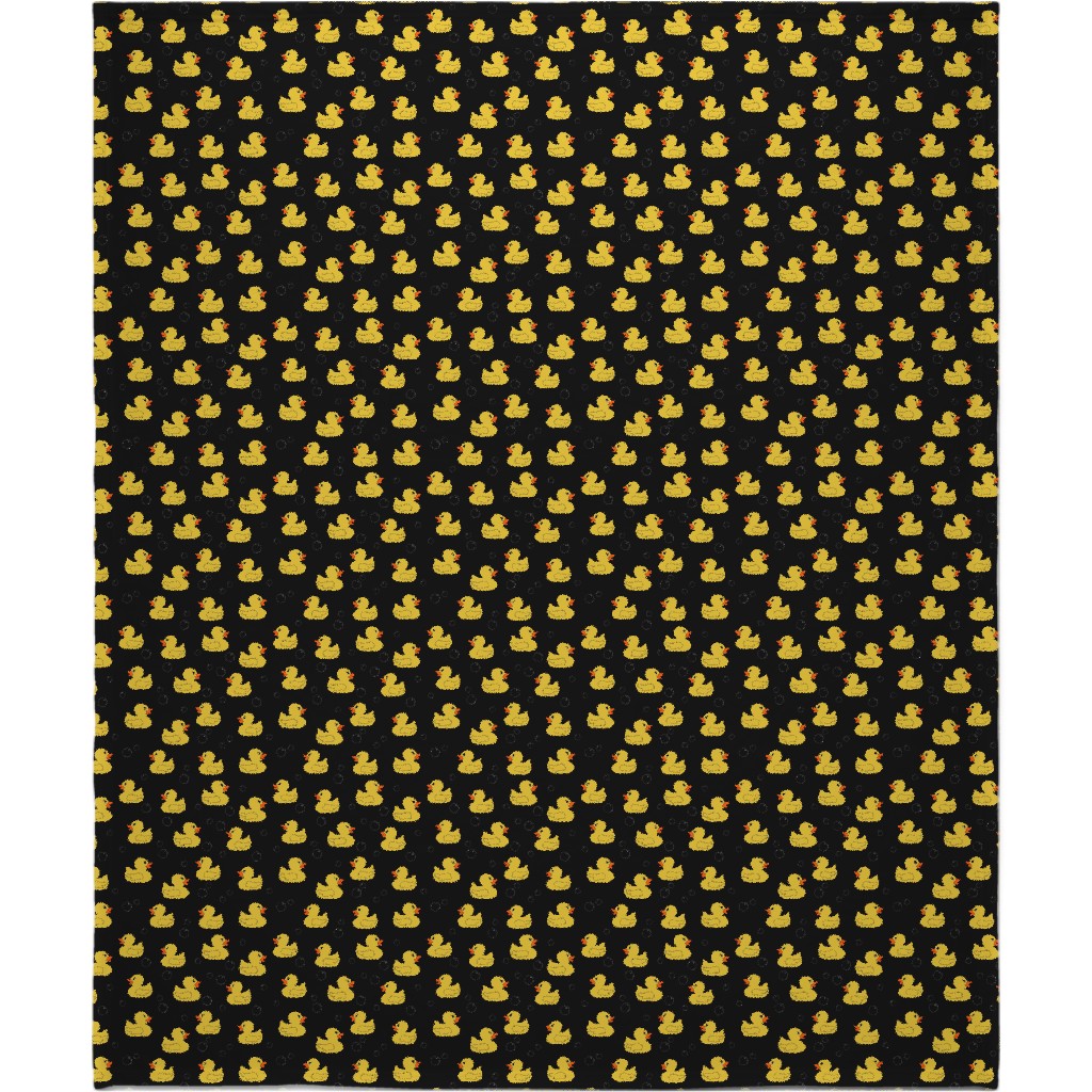Rubber Duckie - Dark Blanket, Sherpa, 50x60, Black, Black