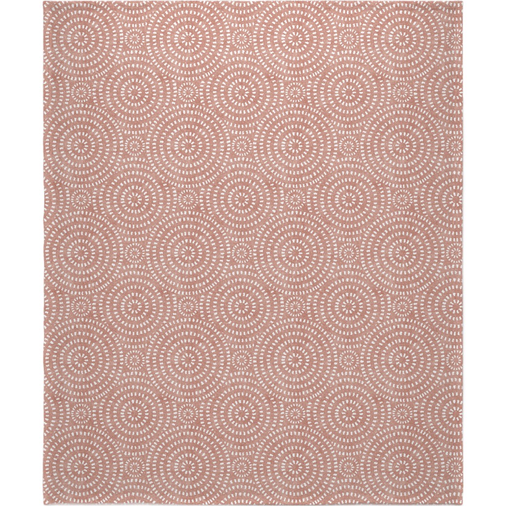 Bohemian Tiles - Circular - Pink Blanket, Sherpa, 50x60, Pink, Bright Pink