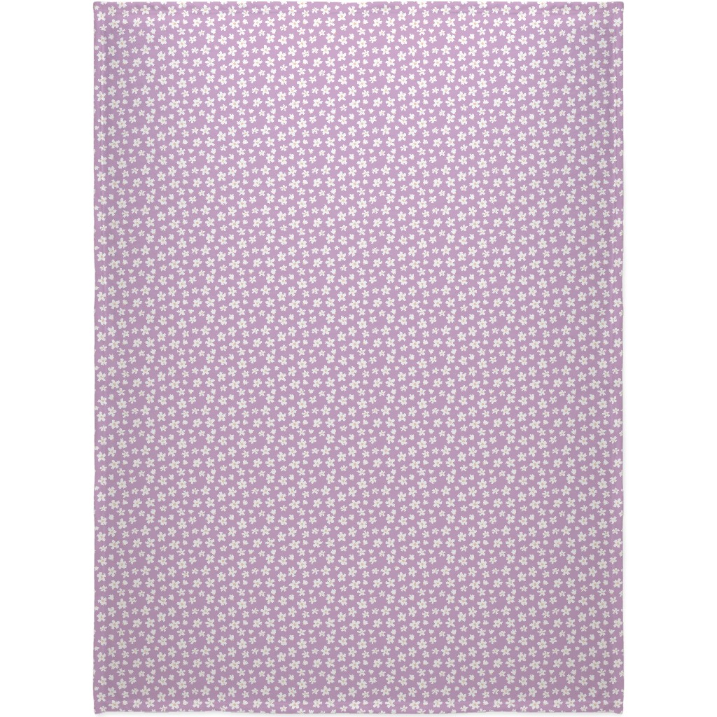 Daisy Garden Floral - Purple Blanket, Fleece, 60x80, Purple